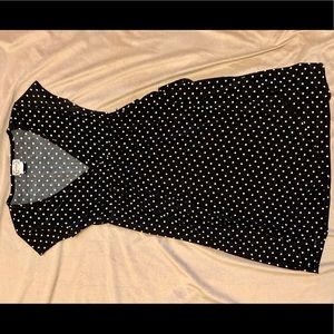 Next Era Low-Cut Black/White Polka Dot Dress